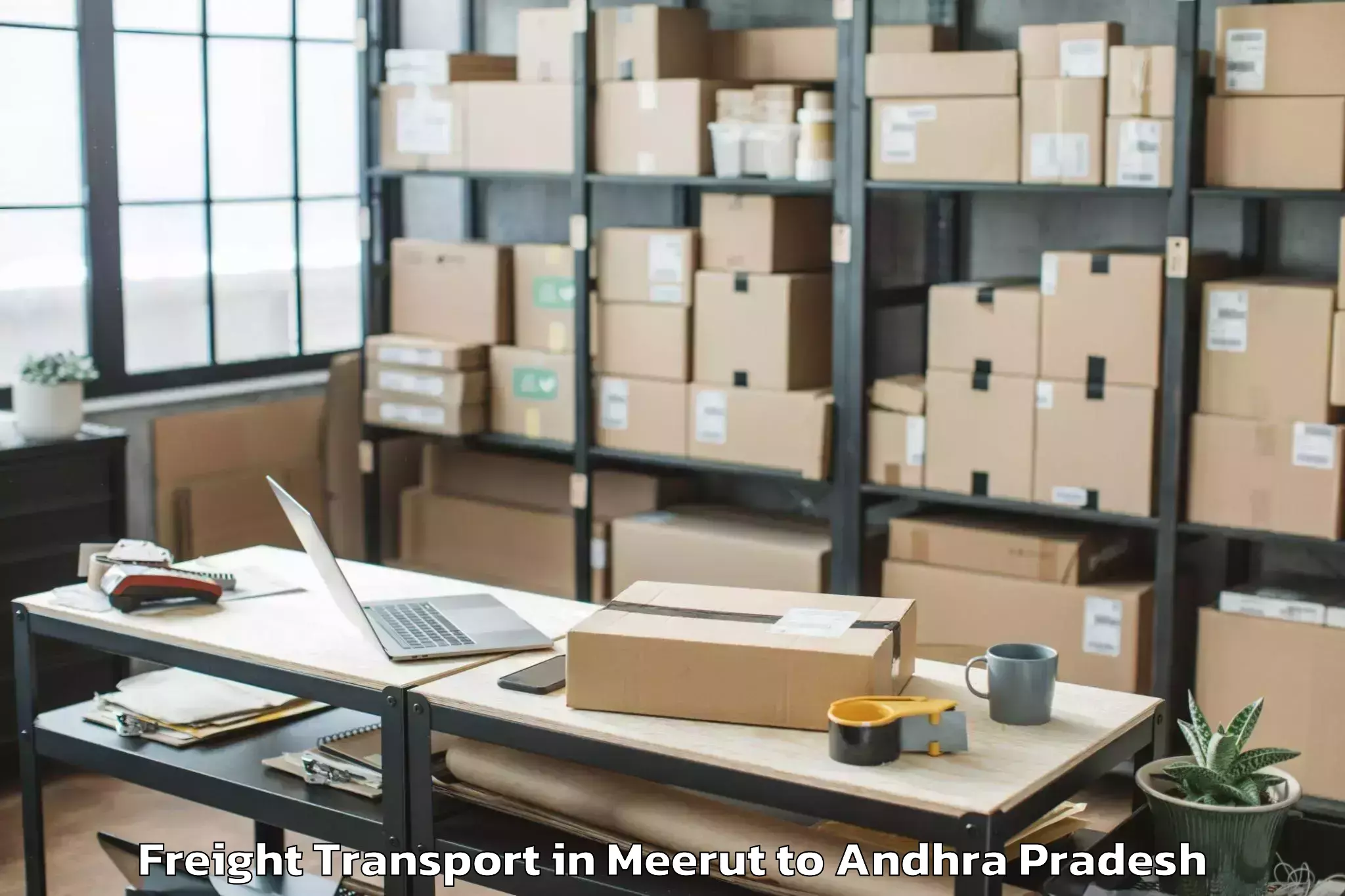 Quality Meerut to Vijayawada Airport Vga Freight Transport